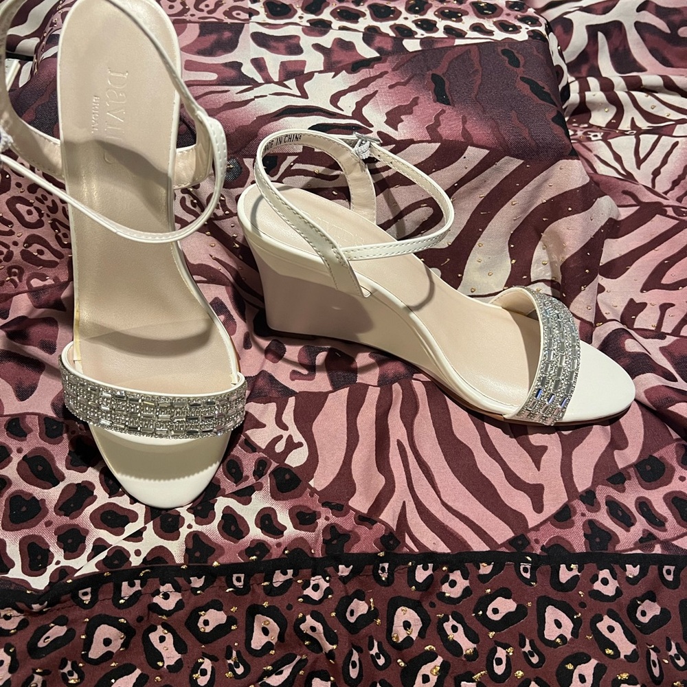 Cream Wedge Sandals